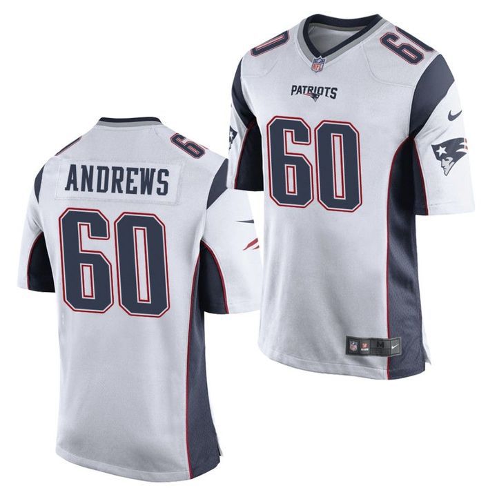 Men New England Patriots 60 David Andrews Nike White Game NFL Jersey